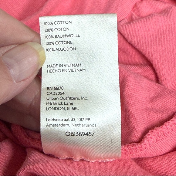 Free People Pink Tie Front Crop Top Puff Sleeve Boho Summer Festival Tee - Picture 12 of 13